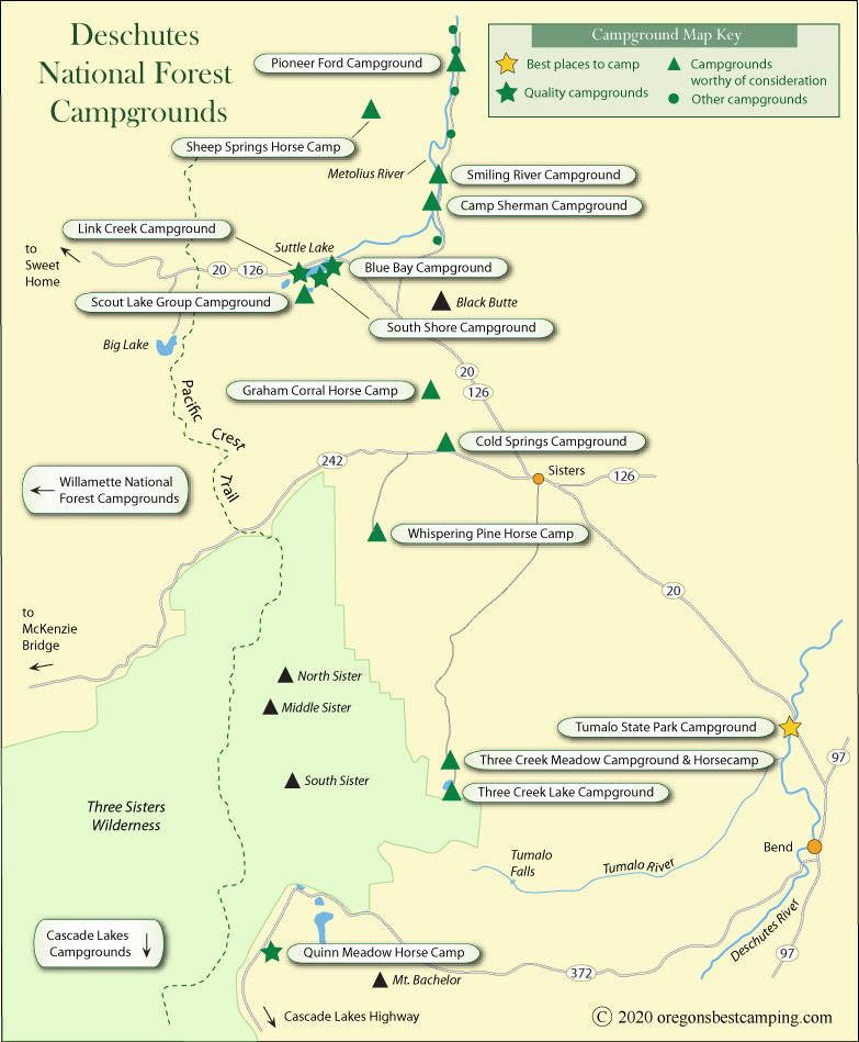 Deschutes National Forest Map Deschutes National Forest Campground Map