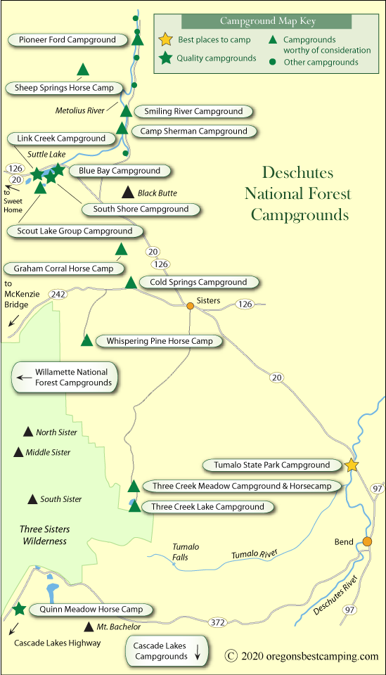 Map Of Deschutes National Forest Deschutes National Forest Campground Map